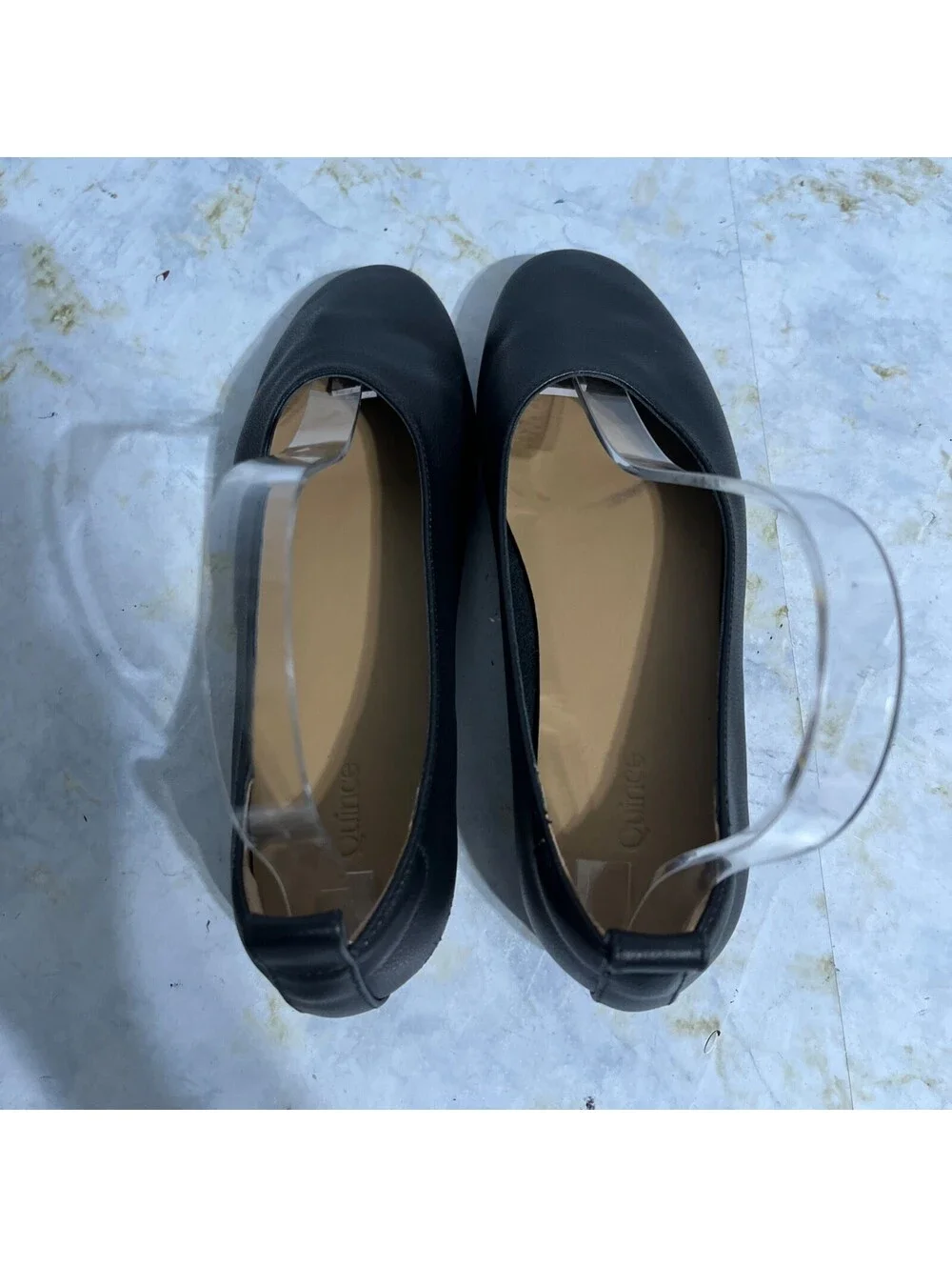 Quince Women's Size 5.5 Shoes Black Leather Slip On Comfort Ballet Career Flats